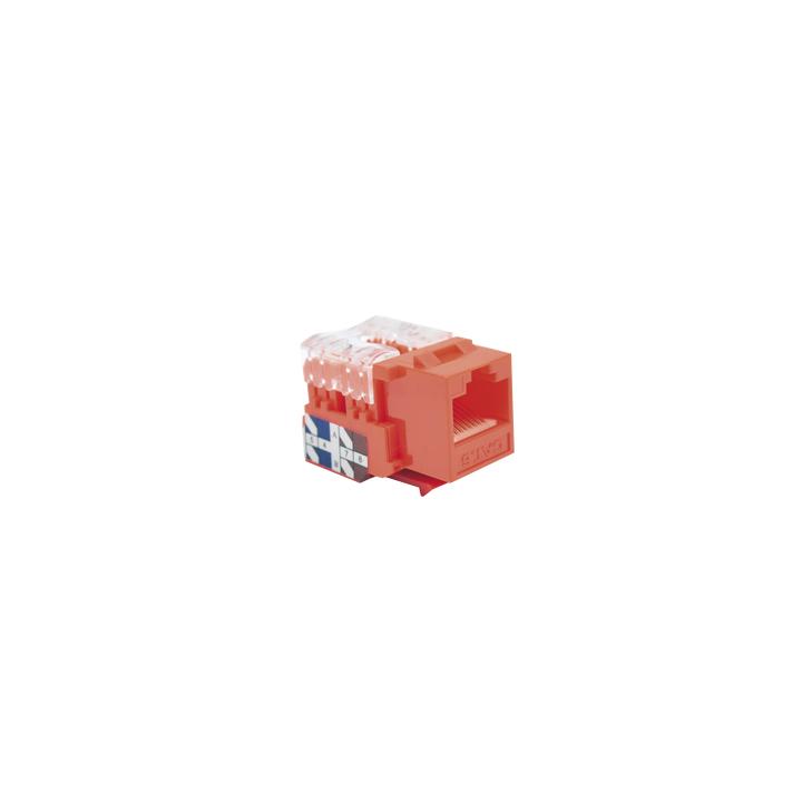 Módulo Jack Keystone Cat6 con Terminación 110 (Punchdown) para Faceplate - Color Rojo
