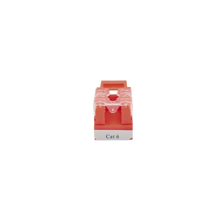 Módulo Jack Keystone Cat6 con Terminación 110 (Punchdown) para Faceplate - Color Rojo