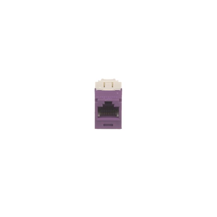 Conector Jack RJ45 Estilo TG, Mini-Com, Categoría 6, de 8 Posiciones y 8 Cables, Color Violeta