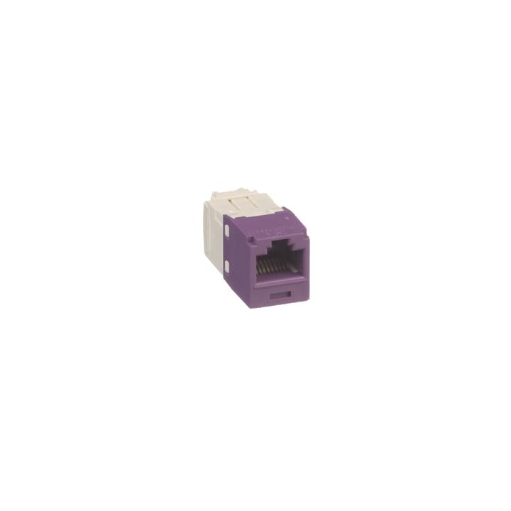 Conector Jack RJ45 Estilo TG, Mini-Com, Categoría 6, de 8 Posiciones y 8 Cables, Color Violeta