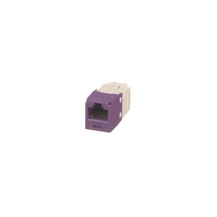 Conector Jack RJ45 Estilo TG, Mini-Com, Categoría 6, de 8 Posiciones y 8 Cables, Color Violeta