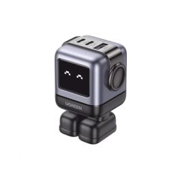 Cargador RobotGaN de 65W Serie UNO | 3 Puertos de Carga Rápida | 2 USB-C | 1 USB-A | PD 3.0 | QC 4.0 | Carga