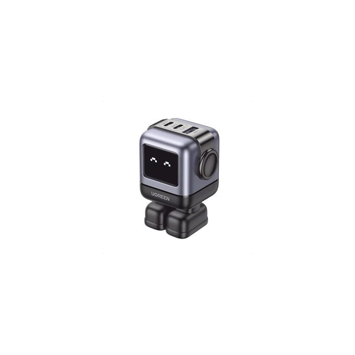 Cargador RobotGaN de 65W Serie UNO | 3 Puertos de Carga Rápida | 2 USB-C | 1 USB-A | PD 3.0 | QC 4.0 | Carga
