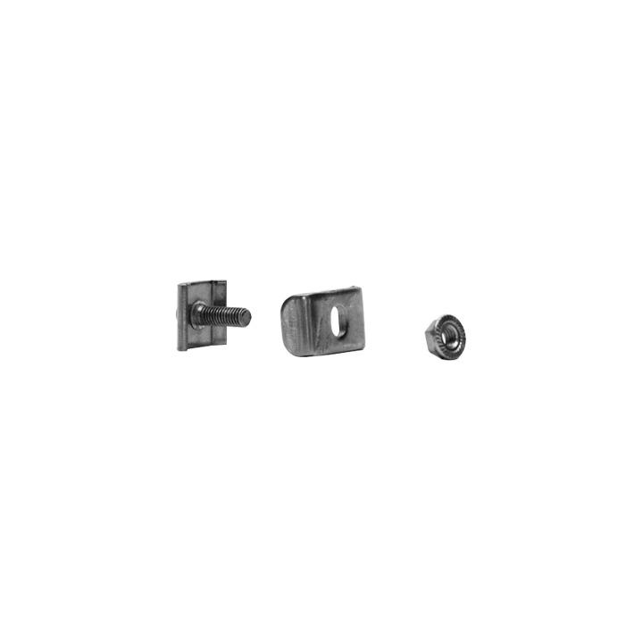 Kit 2 para unir tramos de charola, clema mediana, mas tornillo encastardo, con acabado Electro Zinc