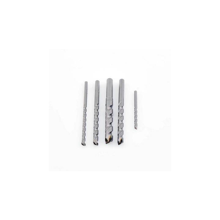 Juego de 5 Pzas. de Broca para Concreto, Zanco Recto (3/16", 1/4", 5/16", 3/8" y 1/2").