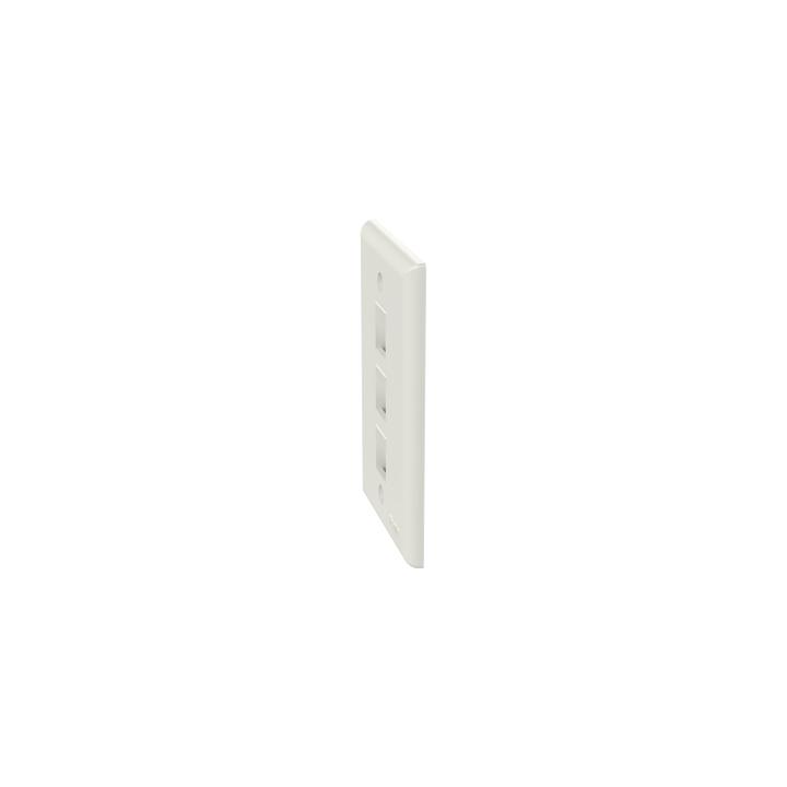 Placa de Pared Vertical, Salida Para 3 Puertos Keystone, Color Blanco Mate
