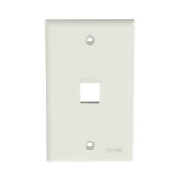 Placa de Pared Vertical, Salida Para 1 Puerto Keystone, Color Blanco Mate