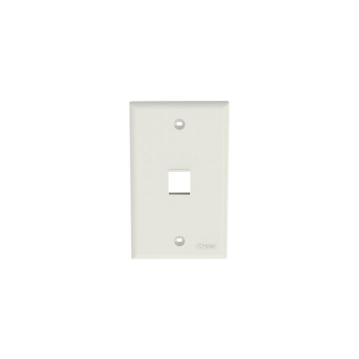 Placa de Pared Vertical, Salida Para 1 Puerto Keystone, Color Blanco Mate