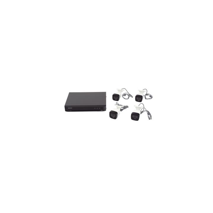[Dual Light] Kit TurboHD 3K (5 Megapixel) / DVR 4 Canales / 4 Cámaras Bala para Exterior y Metal / Micrófono