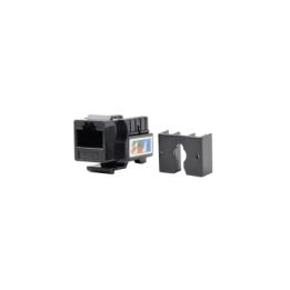 Módulo Jack Keystone Cat5e con Terminación 110 (Punchdown) para Faceplate - Color Negro
