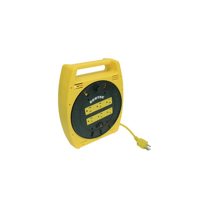Multicontacto Eléctrico Tipo Carrete con 6 Contactos y 6 metros de Extensión / 127 V CA 10 A Máximo.