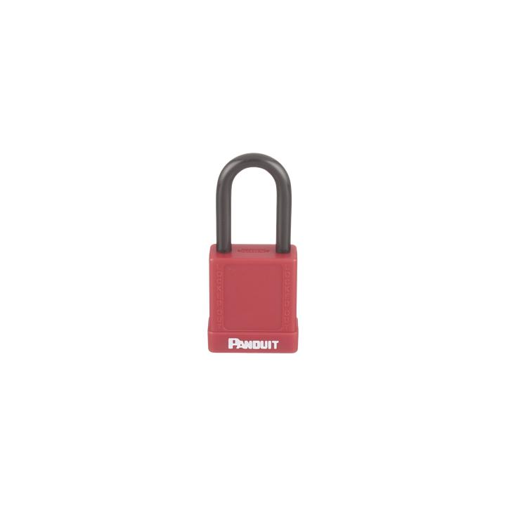 Candado de Bloqueo LOTO de Seguridad Dieléctrico, Con Llave Única, Diámetro de 6.5 mm, Color Rojo