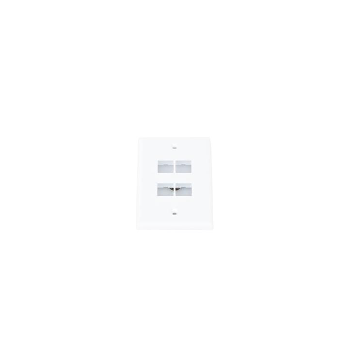 Placa de Pared Vertical, Salida Para 4 Puertos Keystone, Color Blanco