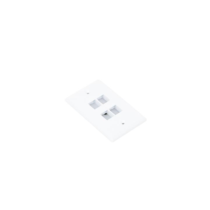 Placa de Pared Vertical, Salida Para 4 Puertos Keystone, Color Blanco