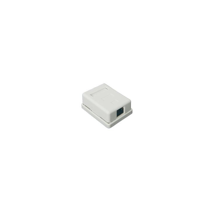 Caja de Pared con 1 Puerto Keystone, Incluye Jack STP Cat5e