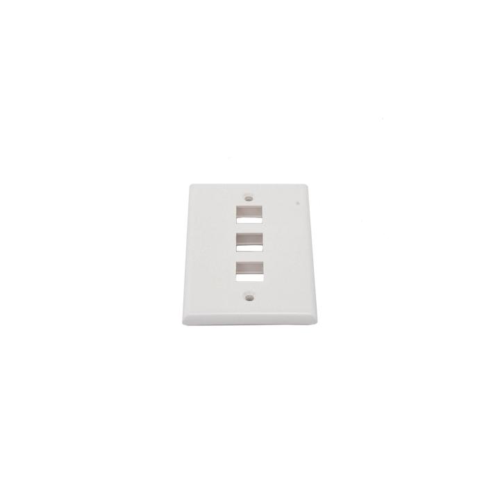 Placa de Pared de 3 Puertos, Keystone, Color Blanco