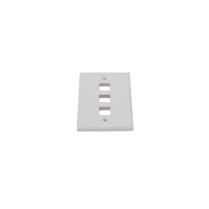 Placa de Pared de 3 Puertos, Keystone, Color Blanco