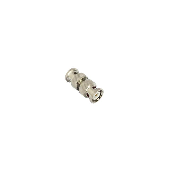 Adaptador tipo barril para 75 Ohm, de conector BNC macho a BNC macho, Níquel/ Oro/ Teflón.
