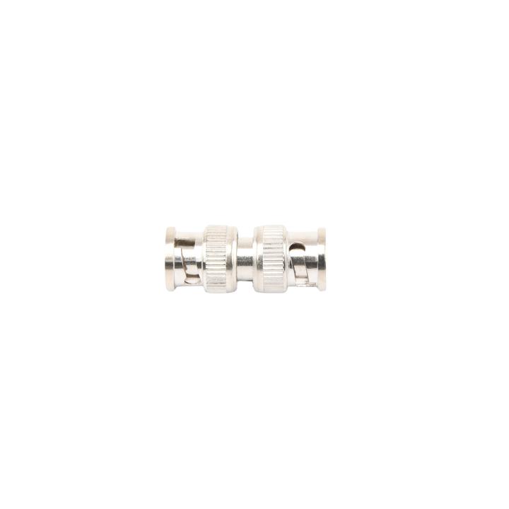 Adaptador tipo barril para 75 Ohm, de conector BNC macho a BNC macho, Níquel/ Oro/ Teflón.