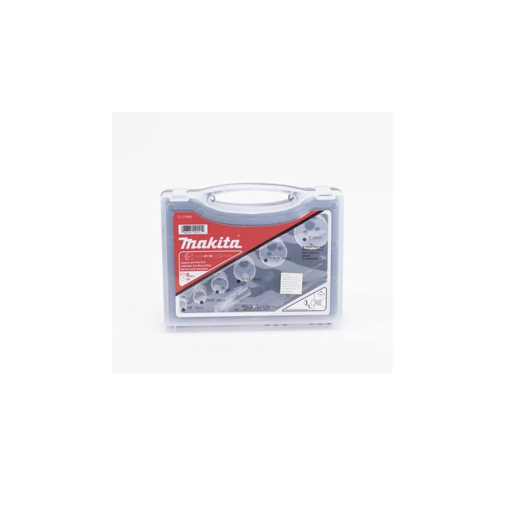 Kit de broca sierras (3/4 - 2 1/4 in) incluye 6 piezas de broca sierras, 2 adaptadores y resorte de expulsión.