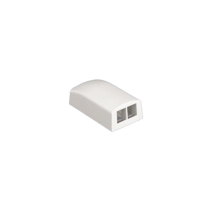 Caja de Montaje en Superficie, Para 2 Módulos Keystone, Color Blanco Mate