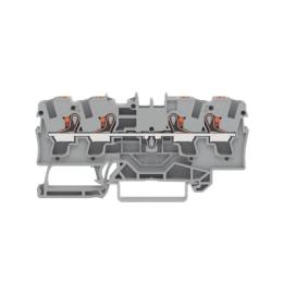 Borna de Paso / 4 Conductores / Push-in CAGE CLAMP® / 4 mm² / 32 A / 800 V / Carril DIN / ATEX IECEx / Prueba Ø4 mm