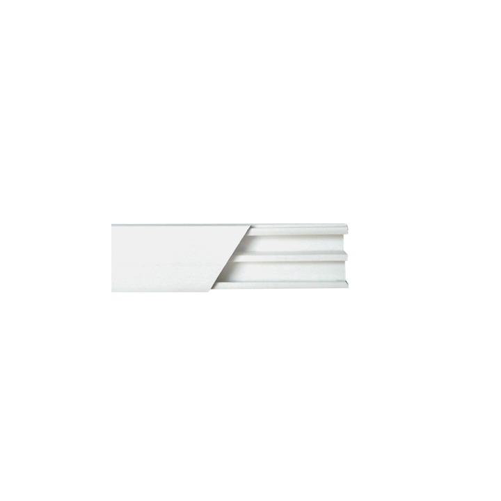 Canaleta blanca de PVC auto extinguible, con división, 20 x 10 mm, tramo de 2.5m (5101-01250)