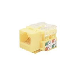 Módulo Jack Keystone Cat6 con Terminación 110 (Punchdown) para Faceplate - Color Amarillo