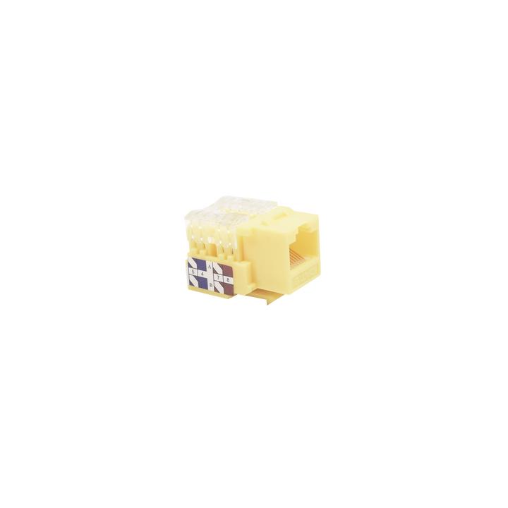 Módulo Jack Keystone Cat6 con Terminación 110 (Punchdown) para Faceplate - Color Amarillo