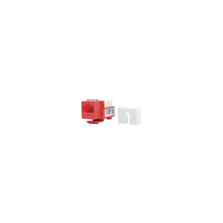 Módulo Jack Keystone Cat5e con Terminación 110 (Punchdown) para Faceplate - Color Rojo