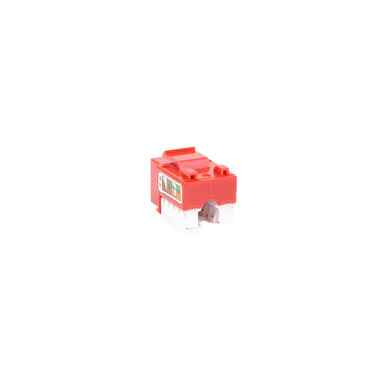 Módulo Jack Keystone Cat5e con Terminación 110 (Punchdown) para Faceplate - Color Rojo