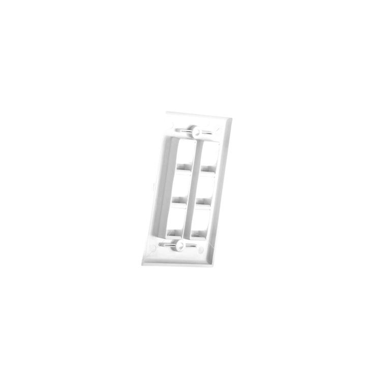 Placa de Pared de 6 Puertos, Keystone, Color Blanco