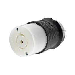Conector Industrial con Bloqueo de Media Vuelta / 20 A 120/208 V CA / 4 Polos 5 Hilos / Color Blanco y Negro / Nema