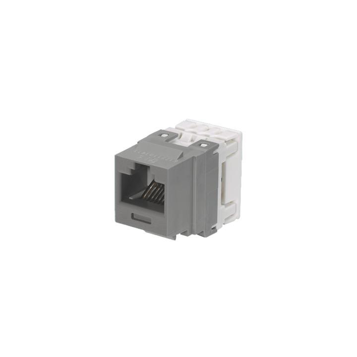 Conector Jack Estilo 110 (de Impacto), Tipo Keystone, Categoría 6, de 8 Posiciones y 8 Cables, Color Gris