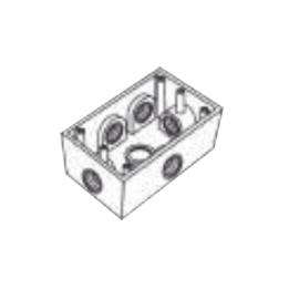Caja Condulet FS de 1/2" (12.7 mm) con seis bocas a prueba de intemperie.