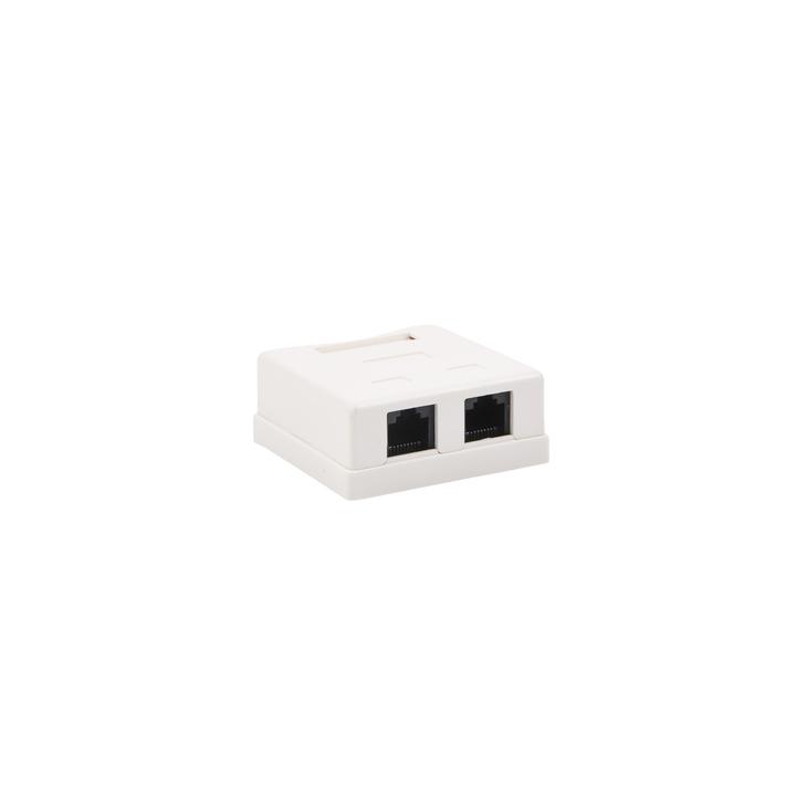 Caja de Pared con 2 Puertos, Incluye 2 Jacks UTP Cat5e Keystone