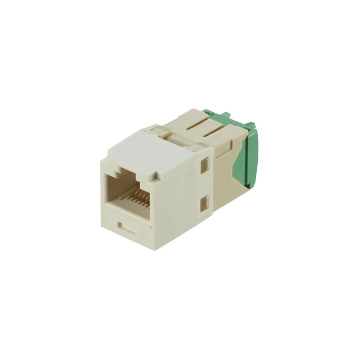 Conector Jack RJ45 Estilo TG, Mini-Com, Categoría 6, de 8 Posiciones y 8 Cables de Calibre 28/30 AWG, Color Blanco