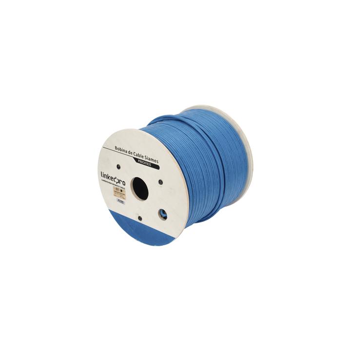 Bobina de Cable Siamés Cat6 UTP 100% Cobre + 2 Cables Gruesos (18 AWG) para Alimentar Cámaras Más Lejos / 152 Metros