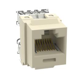 Conector Jack Estilo 110 (de Impacto), Tipo Keystone, Categoría 6, de 8 Posiciones y 8 Cables, Color Marfil