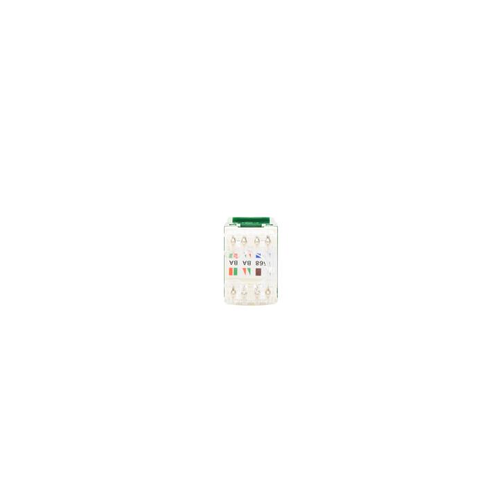 Conector Jack Estilo 110 (de Impacto), Tipo Keystone, Categoría 6, de 8 Posiciones y 8 Cables, Color Verde