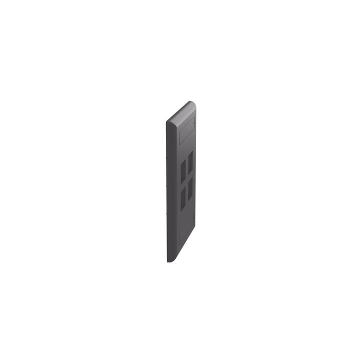 Placa de Pared Vertical, Salida Para 4 Puertos Keystone, Con Espacios Para Etiquetas, Color Negro