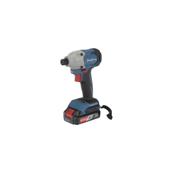 Atornillador de Impacto Inalámbrico 20V / Motor Brushless / Portabrocas Hexagonal 1/4 in / 90-180 Nm Torque / Batería