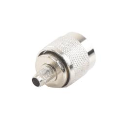 Conector N Macho para 75 Ohm de Anillo Plegable para Cable RG-59, Niquel/Oro/Teflón
