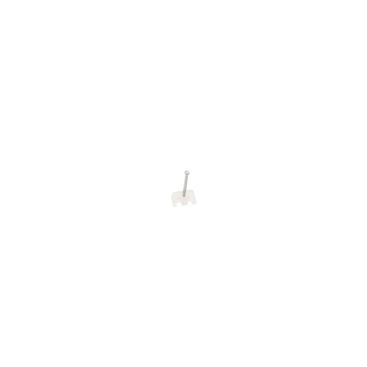 Grapa doble para cable redondo de 4mm color transparente (100pzs) (3401-00100)