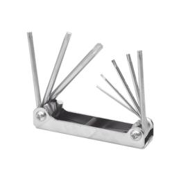 Juego de 8 llaves hexagonales Torx® tipo navaja, estuche metálico.