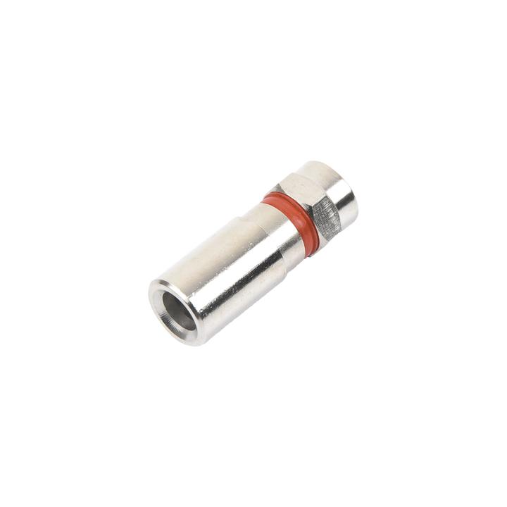 Conector F Macho de Compresión, Metálico para cable RG-59, Cuerpo de Bronce Niquelado.