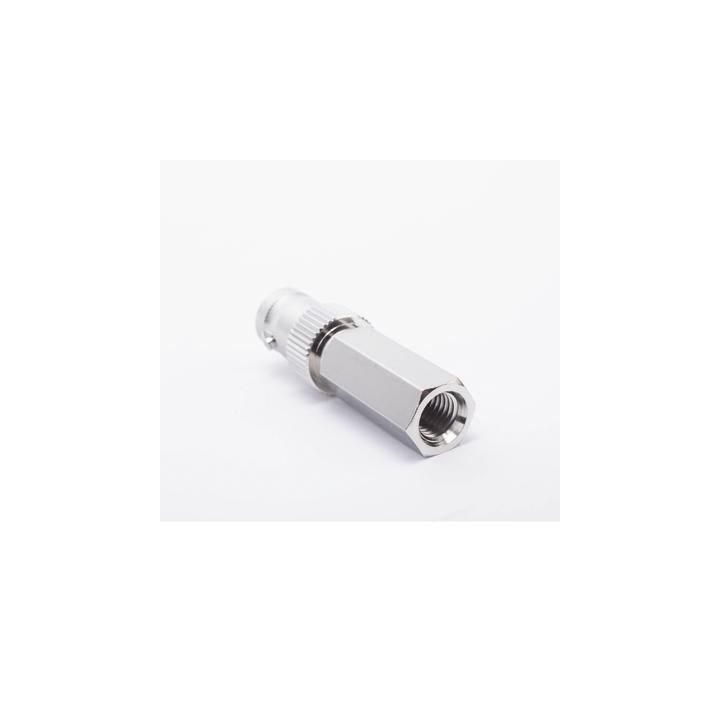Conector BNC Hembra en 75 Ohm, Tipo Roscable para cable Coaxial RG-59/U, Níquel/ Plata/ Delrin.