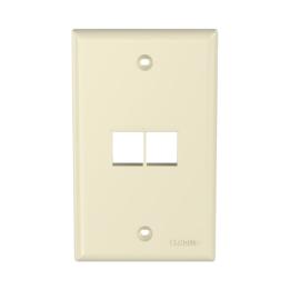 Placa de Pared Vertical, Salida Para 2 Puertos Keystone, Color Marfil