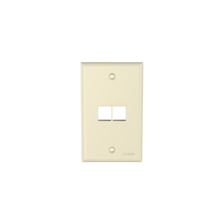 Placa de Pared Vertical, Salida Para 2 Puertos Keystone, Color Marfil