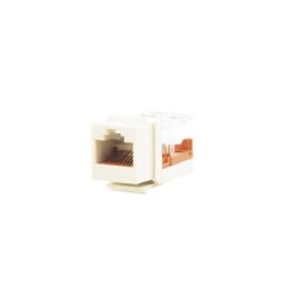 Conector Jack Estilo Leadframe, Tipo Keystone, Categoría 5e, de 8 Posiciones y 8 Cables, Color Blanco Mate